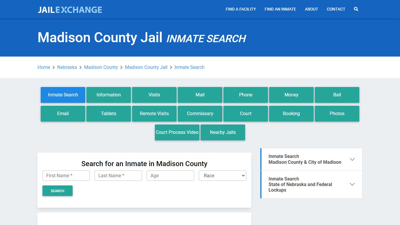 Madison County Jail, NE Inmate Search: Roster & Mugshots